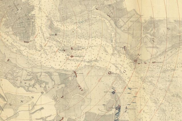 Portion of target map of Charleston Harbor and its approaches Picture
