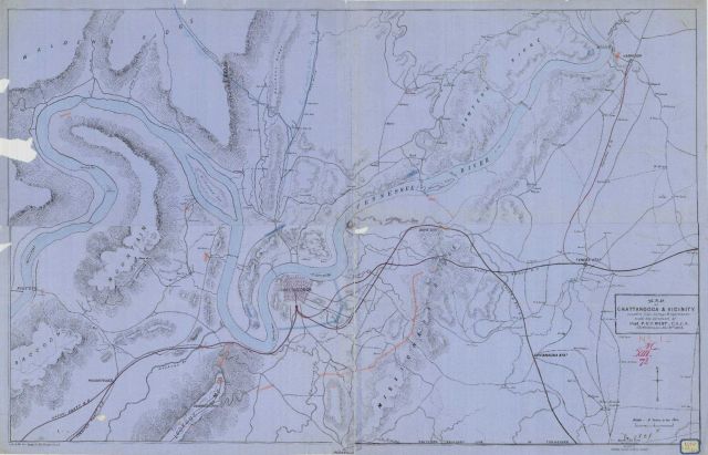 Map of Chattanooga & Vicinity, compiled from Surveys & Information under the direction of Captain P.C.F.West, U.S.C.S. Picture