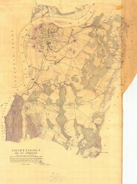Topographic Survey T-926 of Chattanooga and its Approaches showing the Union and Rebel Works before and during the battles of 23rd, 24th and 25th Nove Picture