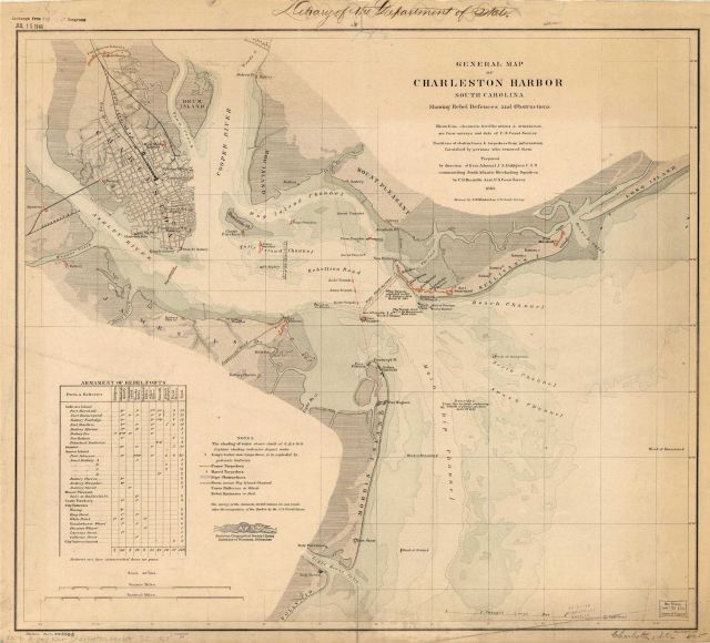 General Map of Charleston Harbor South Carolina Showing Rebel Defences and Obstructions Picture