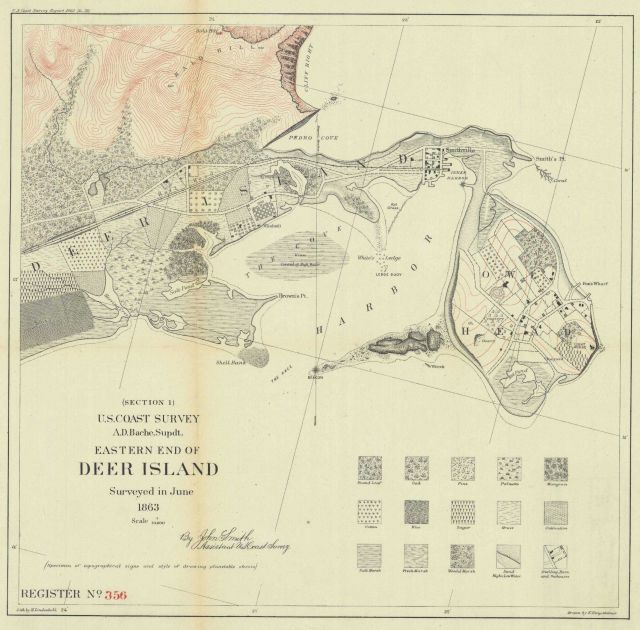 Topographic Survey T-356 of Eastern End of Deer Island, surveyed by John Smith Picture