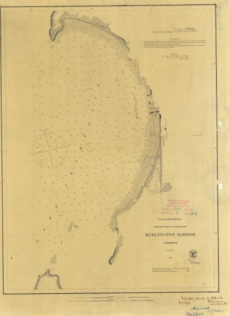 Chart of Burlington Harbor, Vermont under Benjamin Peirce superintendent Picture