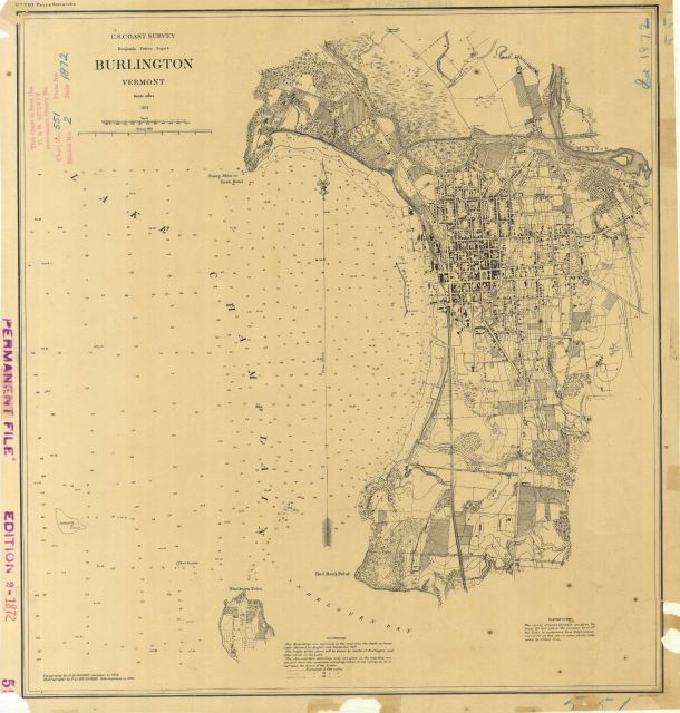 Topographical Chart of Burlington, Vermont. Picture