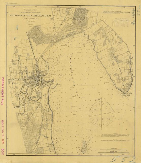 Topographic chart of Plattsburgh and Cumberland Bay, Lake Champlain, New York Picture