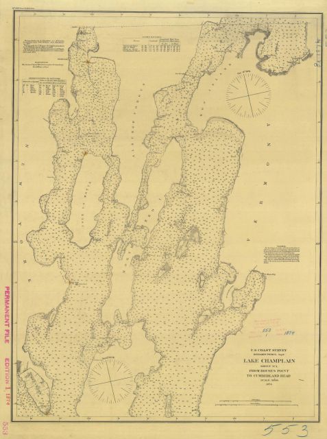 Coast Survey chart of Lake Champlain Picture
