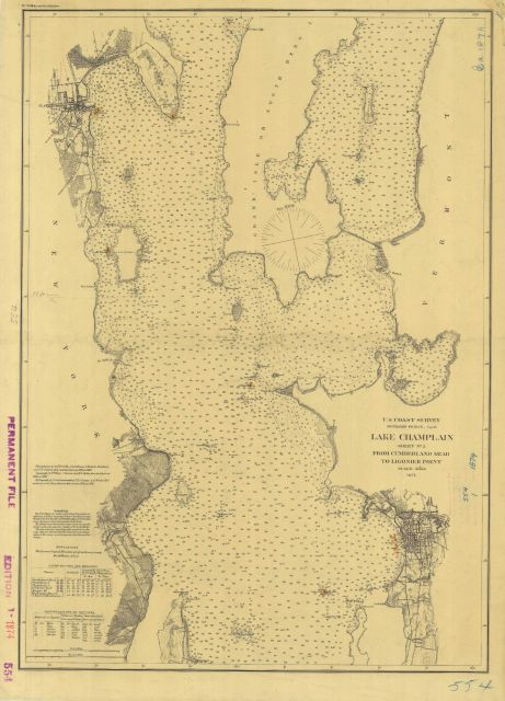 Coast Survey chart of Lake Champlain Picture
