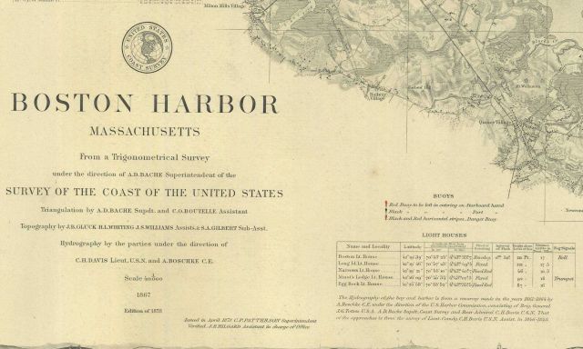 Title block to the chart of Boston Harbor, Mass Picture