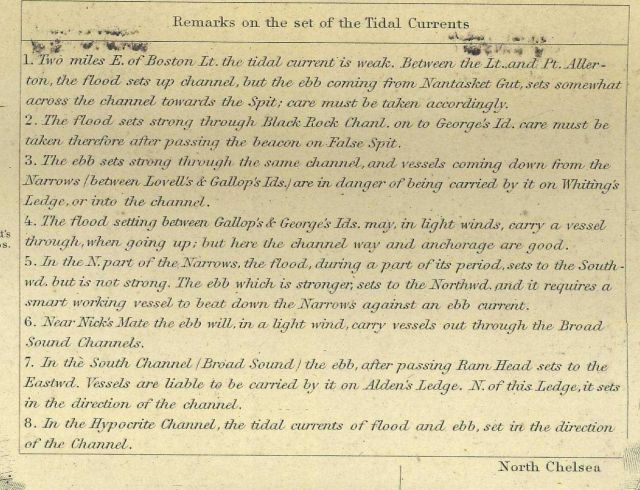 Remarks on the set of the Tidal Currents, from the chart of Boston Harbor, Mass. Picture