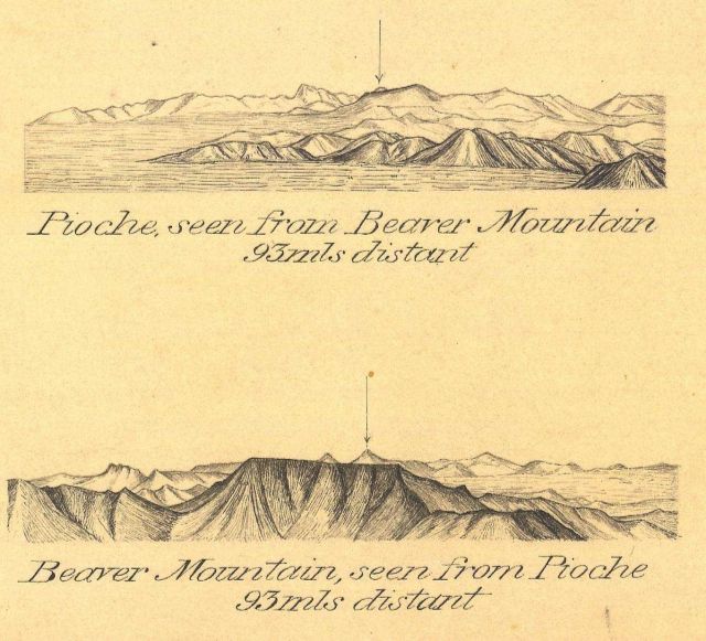 Reconnaissance views looking at Pioche, seen from Beaver Mountain at 93 miles distant Picture