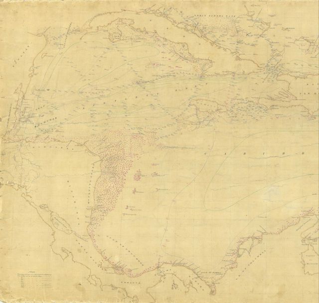 The W section of Hydrographic Chart H-1514 of West India Islands and Caribbean Sea. Picture