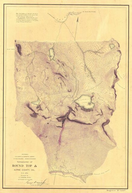 Topography T-1466a of Round Top, Alpine County, California, Section 10 Picture