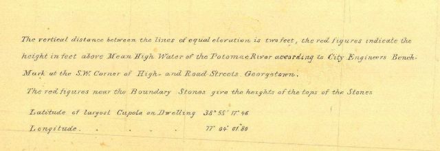 Note establishing contour interval and mean high water of Potomac River as vertical datum for elevations. Picture