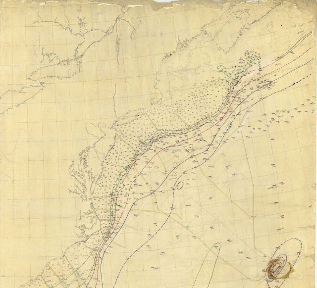 Northern half of rough draft of Chart of Atlantic Ocean by A Picture