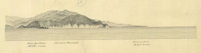 Coastal view of Point San Pedro, Montara Mountain, and Montara Point. Picture