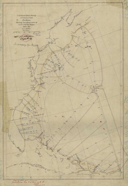 Map showing soundings taken by Coast and Geodetic Survey Steamer BLAKE Picture