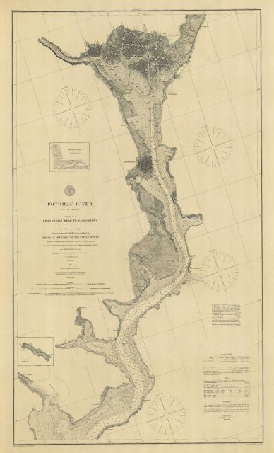 Nautical chart of the Potomac River from Indian Head to Georgetown. Picture
