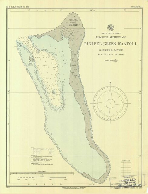 Chart produced shipboard by C&GS personnel of the USS PATHFINDER during World War II Picture