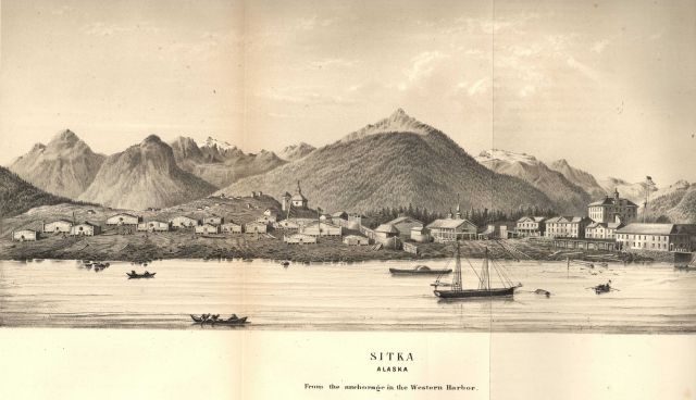 A view of Sitka from the anchorage in the western harbor. Picture