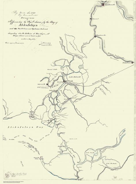 Map of the approaches to New Orleans, by the Bay of Atchafalaya and the New Orleans and Opelousas Railroad Picture