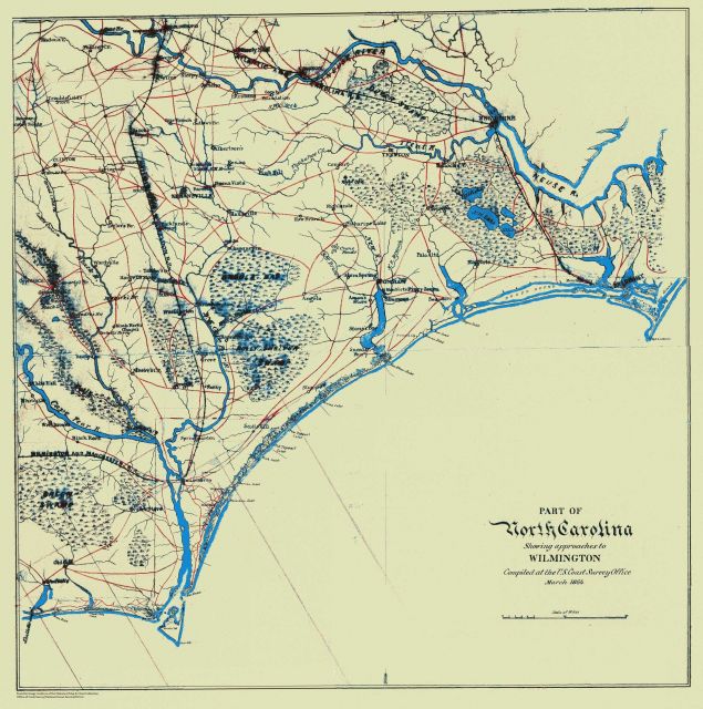A unique appearing map of Part of North Carolina showing roads and railroads compiled at the U.S Picture