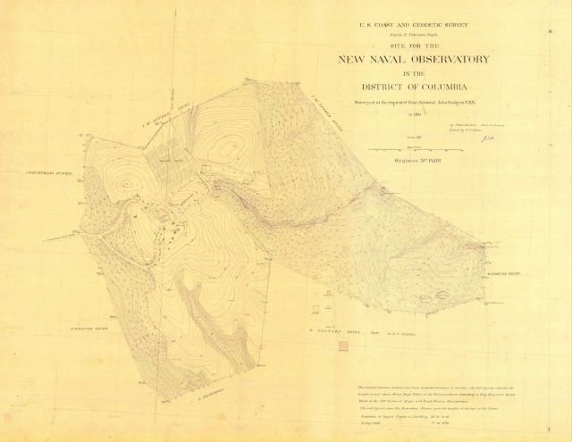 Topographic map of the Site for the New Naval Observatory, surveyed at the request of Rear-Admiral John Rodgers, by Charles Junken, Assistant U.S Picture