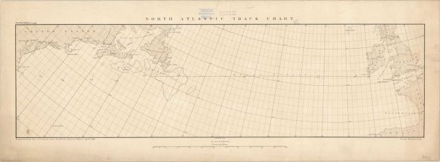 North Atlantic Track Chart on conic projection published by the Coast and Geodetic Survey. Picture