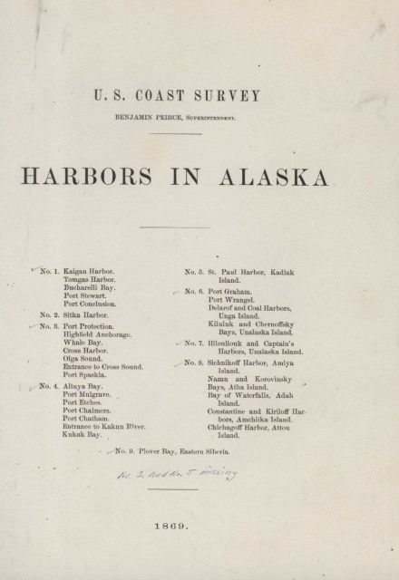 Table of contents for Harbors of Alaska Picture