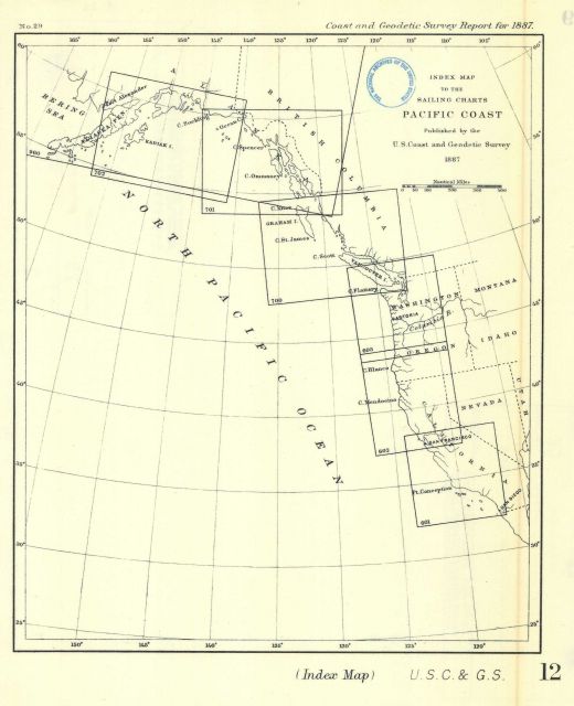Index Map to the Sailing Charts Pacific Coast Published by the U.S Picture