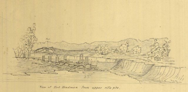 View of Fort Hindman from upper rifle pits as drawn by Clarence Fendall, U.S Picture