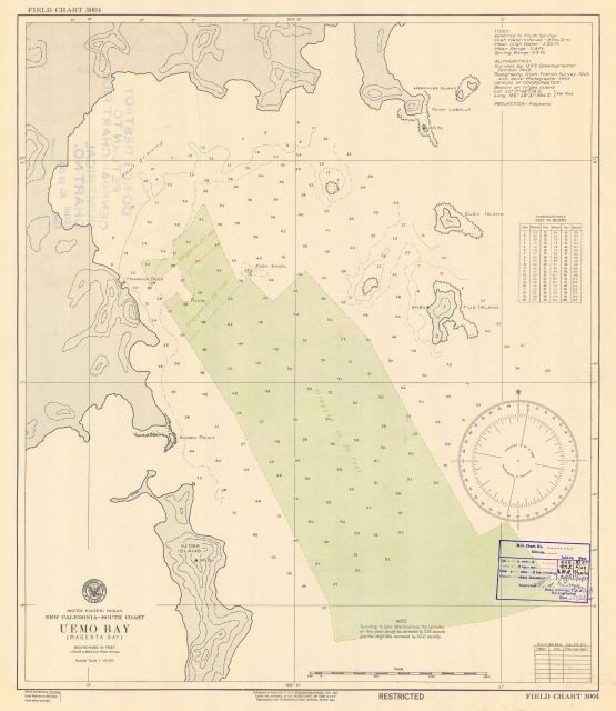 Field Chart 3004 South Pacific Ocean New Caledonia - South Coast Uemo Bay ( Magenta Bay) Picture