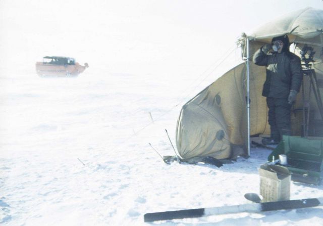 Near white out conditions at a triangulation station Picture