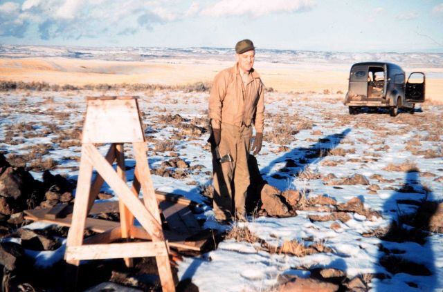 Building an observing stand in eastern Washington. Picture