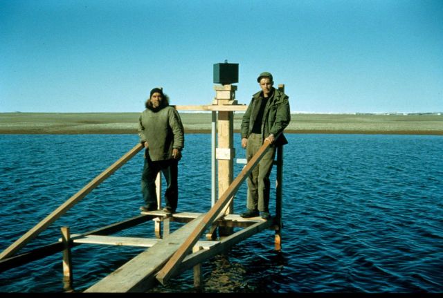 Tide gage installation - Abe Simmons and Harley Nygren Picture