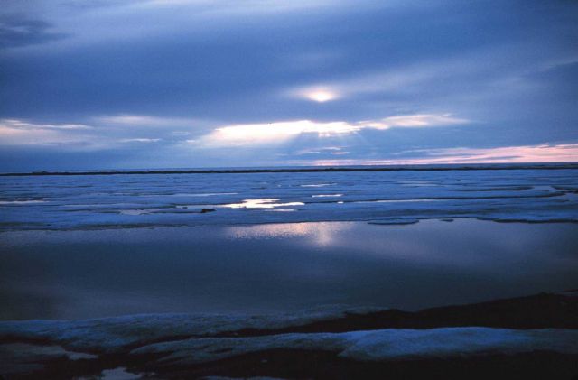 Crepuscular rays illuminate the melting ice of the Beaufort Sea Picture