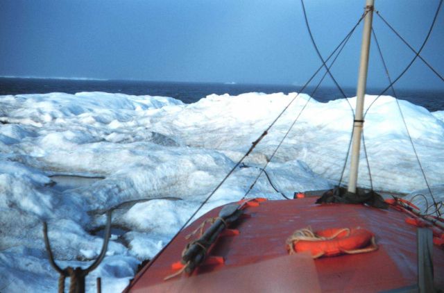 A boat's eyeview of an ice berg Tied up to berg while collecting water Picture
