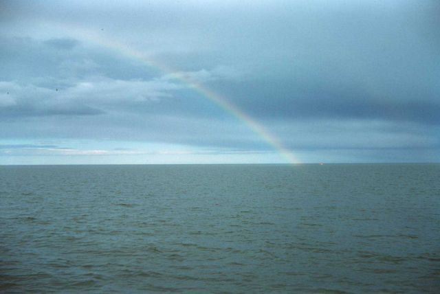 A late summer shower followed by a rainbow Picture