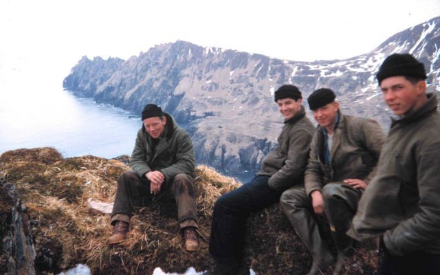 Signal building party taking a rest on Kagalaska Island Picture