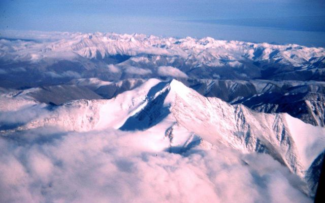View from the airplane of Alaska coastal ranges Picture