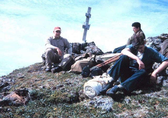 Taking a rest after packing to the top of Bogoslof Hill for observations Picture