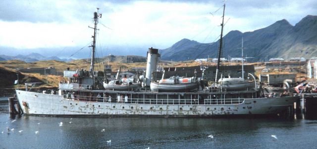 The old C&GS Ship SURVEYOR at Dutch Harbor looking a little worse for the wear Picture