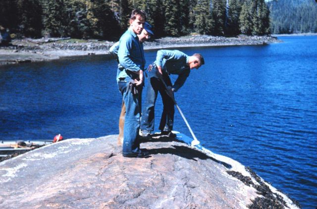 Whitewashing a hydrographic signal in Polk Inlet Survey crew off the PATHFINDER Picture