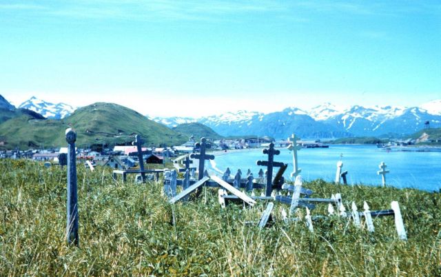 The Russian Orthodox graveyard at Unalaska Picture