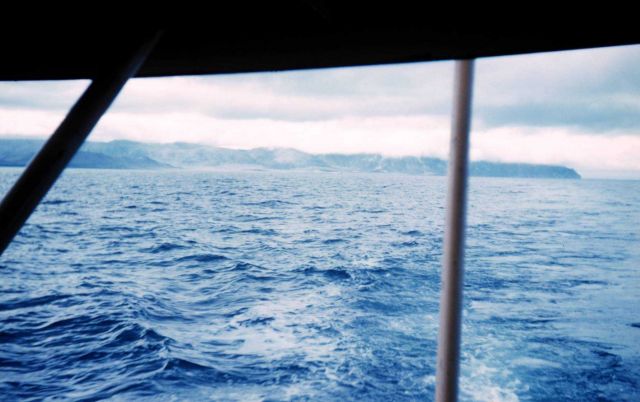 Cape Lisburne from the bridgewing of the Bureau of Commercial Fisheries Ship BROWN BEAR. Picture