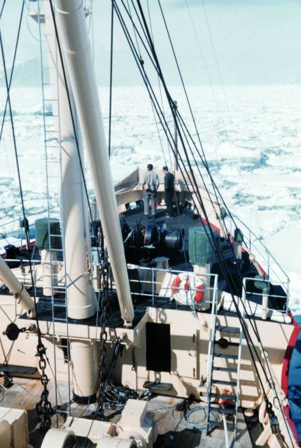 The SHACKLETON temporarily stuck in the ice at Marguerite Bay Picture