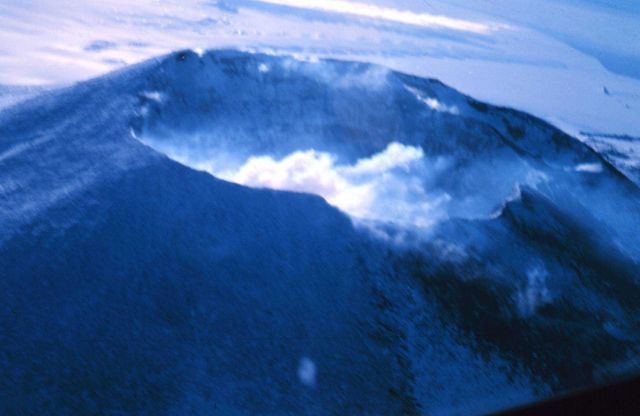 A view down into the Mount Erebus volcano caldera Picture