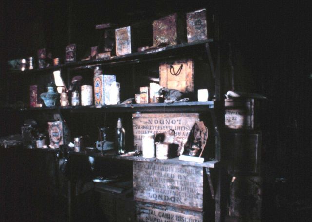 A well-stocked pantry at Scott's Hut Point shelter Picture
