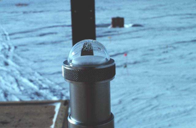 Ultraviolet pyrometer mounted on the roof of the Clean Air Facility. Picture