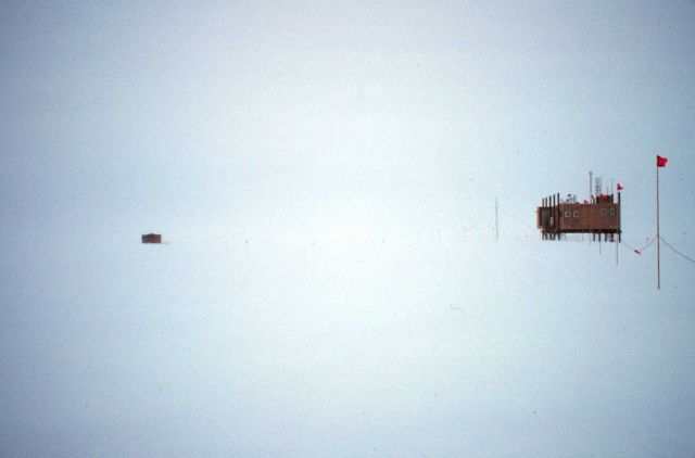 South Pole Station on a day without a horizon, near 