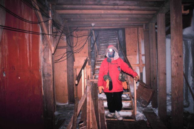 Exploring the old South Pole Station which was abandoned in 1975. Picture