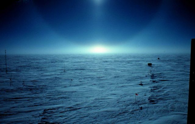 Halo with brilliant reflection off ice surface Picture